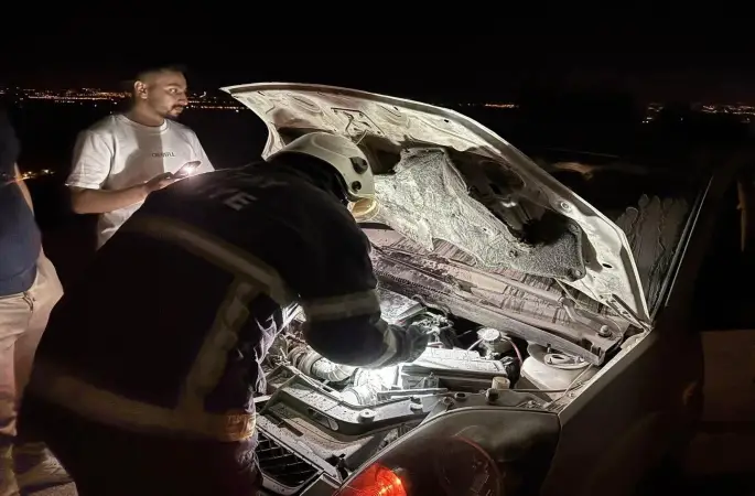 Kırıkhan’da otomobil yangını
