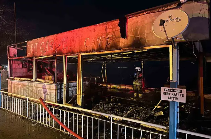 Kurşunlu Sahili’nde gece yarısı yangın paniği
