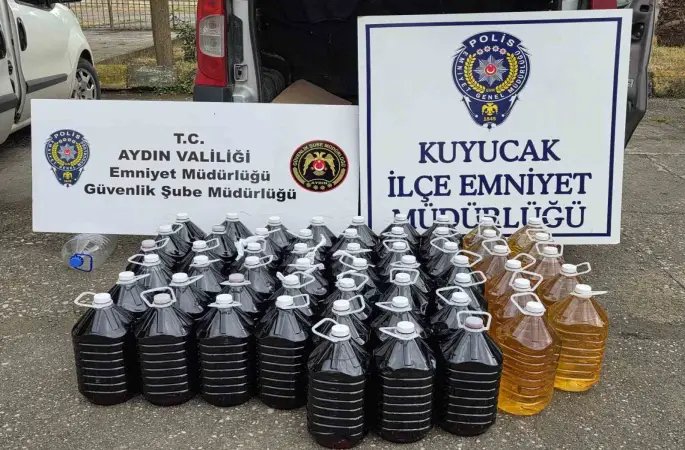 Kuyucak’ta 280 litre sahte alkol ele geçirildi
