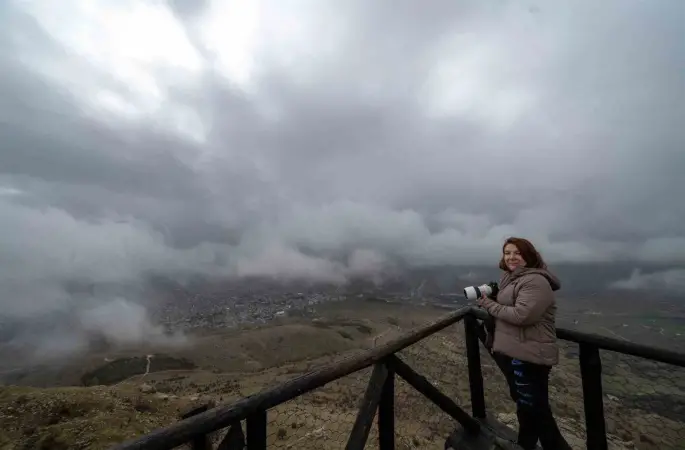 Makam Dağı’ndan sis altında kalan Ergani görüntülendi
