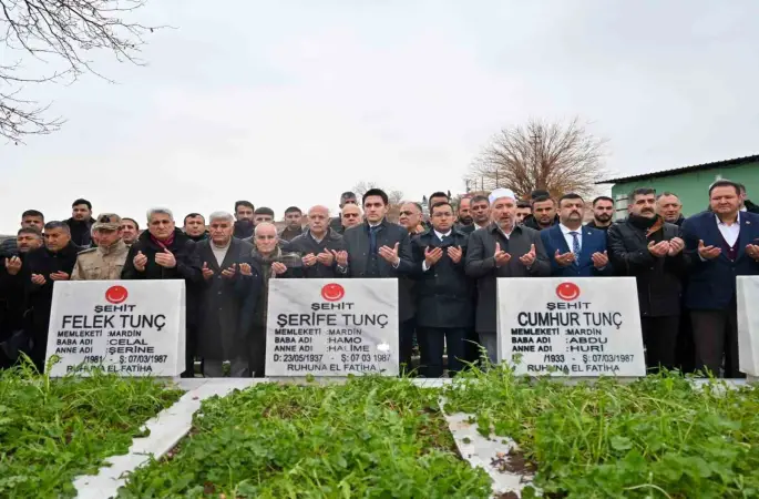 Mardin’de 39 yıl önce terör örgütünün şehit ettiği 8 kişi dualarla anıldı
