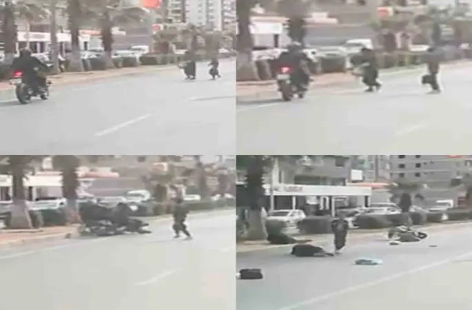Motosiklet yayaya çarptı, o anlar araç kamerasına yansıdı: 2 yaralı
