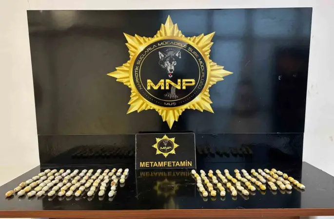 Muş’ta 1 kilo 333 gram metamfetamin ele geçirildi
