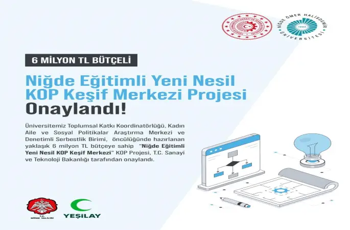 Niğde Eğitimli Yeni Nesil KOP Keşif Merkezi Projesi kabul edildi
