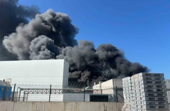 Oyuncak fabrikasında çıkan yangın korkuttu
