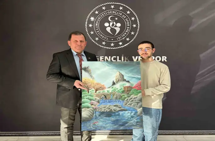 Şampiyon sporcudan Kabakcı’ya anlamlı hediye
