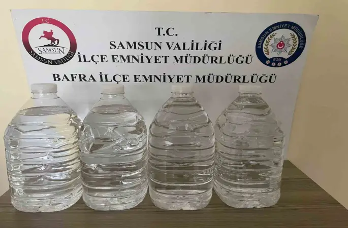 Samsun’da 20 litre etil alkol ele geçirildi
