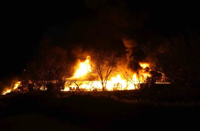 Samsun’da muz deposunda yangın: Alevler göğe yükseldi
