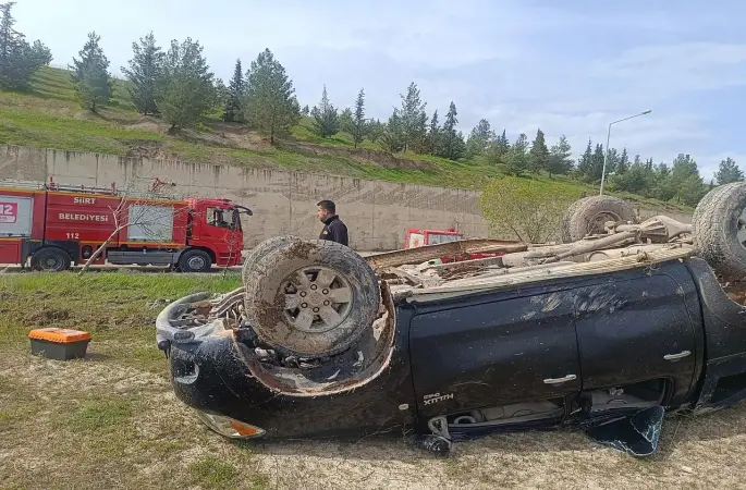 Siirt’te kontrolden çıkan araç takla attı: 1 yaralı

