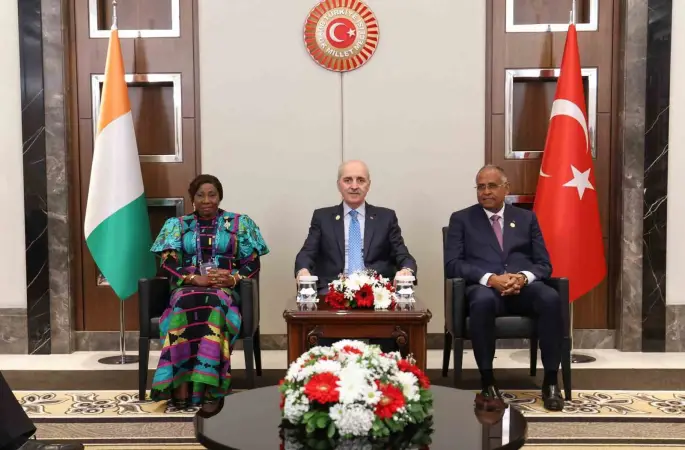 TBMM Başkanı Kurtulmuş, Fildişi Sahili Senatosu Başkanı Camara ve Ulusal Meclisi Başkanı Achi ile görüştü
