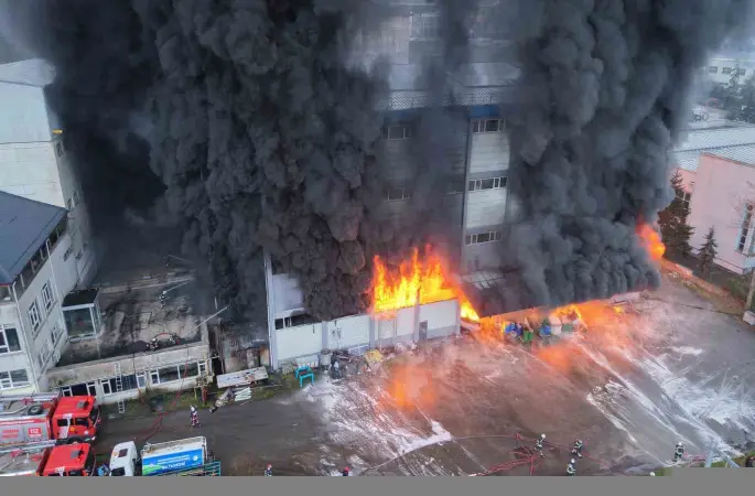 Trabzon’da fındık fabrikasında yangın
