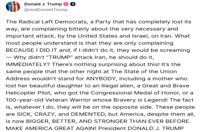 Trump’tan Demokratlara İran tepkisi: "Ne yaparsam yapayım karşısında olacaklar"
