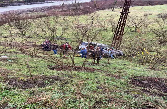 Üç araç birbirine girdi; 1’i şarampole yuvarlandı
